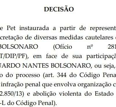 Veja a íntegra da decisão de Moraes sobre a prisão preventiva de Jair Bolsonaro