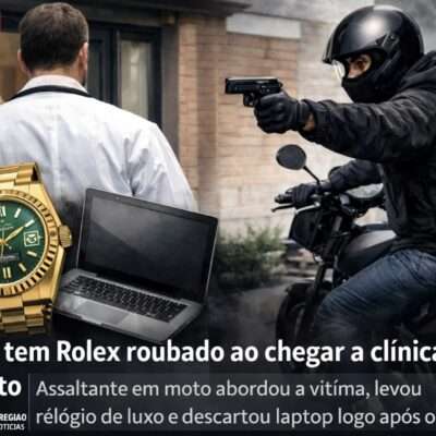 Médico tem relógio Rolex roubado durante chegada a clínica em Rio Preto