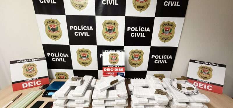 VEJA VÍDEO - Polícia Civil apreende cerca de 60 kg de maconha e prende três em operação em Rio Preto