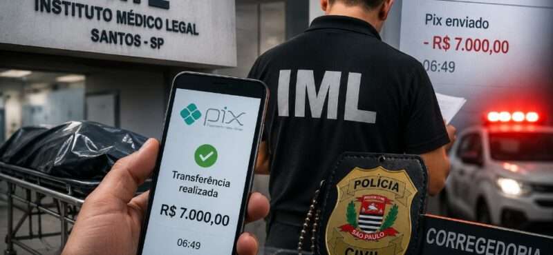 Funcionário do IML é preso por suspeita de desviar Pix de morto em Santos