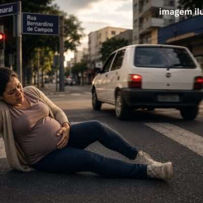 Gestante de cinco meses é atropelada no Centro de Rio Preto; motorista foge sem prestar socorro
