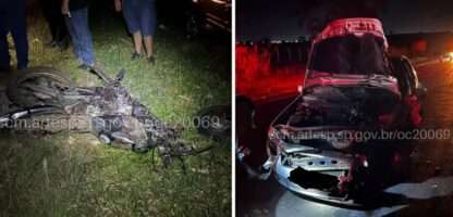 Motociclista morre após colisão frontal na contramão em rodovia de Catanduva